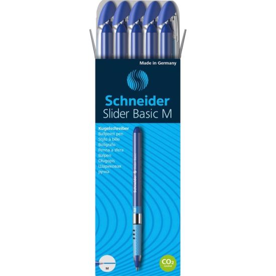 Slider Ballpoint Pen, Stick, Medium 0.8 mm, Blue Ink, Blue/Silver Barrel, 10/Box1