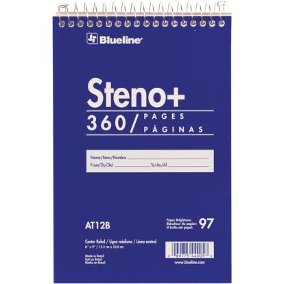 Blueline White Paper Wirebound Steno Pad1