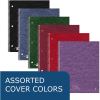 Roaring Spring Stasher College Ruled One Subject Spiral Notebook, 3 Hole Punched, Cover Pocket, 1 Case (24 Total), 11" x 9" 100 Sheets, Assorted Colors4