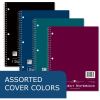 Roaring Spring College Ruled One Subject Spiral Notebook, 3 Hole Punched, 1 Case (24 Total), 11" x 8.5" 80 Sheets, Assorted Colors4