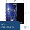 Roaring Spring Genesis College Ruled 5 Subject Spiral Notebook with Double Pocket, 1 Case (12 Total), 11" x 9" 200 Sheets, Assorted Colors2