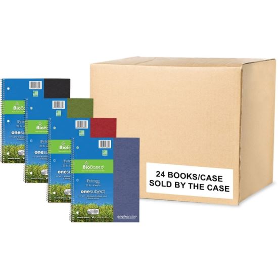 Roaring Spring Environotes College Ruled 1 Subject Recycled Spiral Notebook, 1 Case (24 Total), 11" x 9" 80 Sheets, Assorted Earthtone Covers1