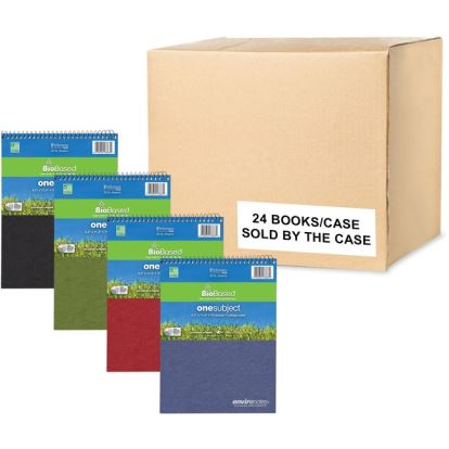 Roaring Spring Environotes College Ruled 1 Subject Recycled Topbound Spiral Notebook, 1 Case (24 Total), 8.5" x 11.5" 70 Sheets, Assorted Earthtone Covers1