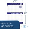 Roaring Spring 4x4 Graph Ruled Loose Leaf Filler Paper, 3 Hole Punched, 1 Case (24 Packs), 11" x 8.5" 80 Sheets, White Paper2