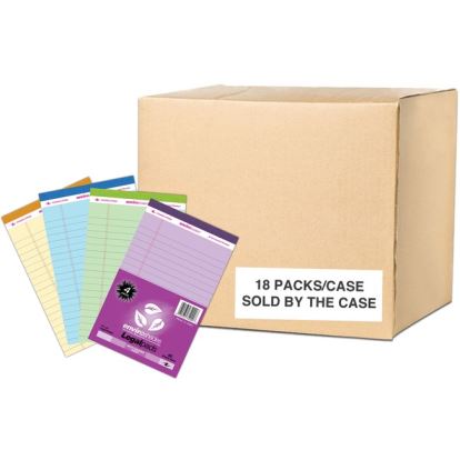 Roaring Spring Enviroshades Case of Mini Recycled Legal Pads, 18 Four Packs, 5" x 8" 40 Sheets, Assorted Colors1