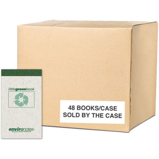 Roaring Spring Environotes Recycled Narrow Ruled Pocket Size Memo Book, Top Bound, 1 Case (48 Total), 3" x 5" 60 Sheets, Gray Cover1