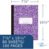 Roaring Spring College Ruled Oversized Flexible Cover Composition Book, 1 Case (48 Total), 10.25" x 7.88" 80 Sheets, Assorted Marble Covers2