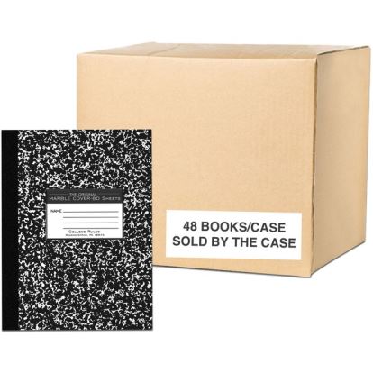 Roaring Spring College Ruled Oversized Flexible Cover Composition Book, 1 Case (48 Total), 10.25" x 7.88" 80 Sheets, Black Marble1