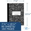 Roaring Spring College Ruled Oversized Flexible Cover Composition Book, 1 Case (48 Total), 10.25" x 7.88" 80 Sheets, Black Marble2