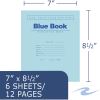 Roaring Spring Test Blue Exam Book, 1 Case (1000 Total), Wide Ruled with Margin, 8.5" x 7" 6 Sheets/12 Pages, Blue Cover6