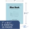 Roaring Spring Recycled Test Blue Exam Book, 1 Case (600 Total), Wide Ruled with Margin, 8.5" x 7" 8 Sheets/16 Pages, Blue Cover3