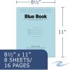 Roaring Spring Recycled Test Blue Exam Book, 1 Case (500 Total), Wide Ruled with Margin, 11" x 8.5" 8 Sheets/16 Pages, Blue Cover3