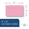 Roaring Spring Ruled Index Cards (100 Count), 1 Case (36 Packs), 3" x 5" , Assorted Colors2