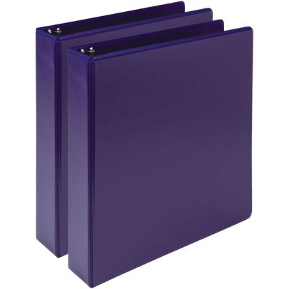 Samsill Earth's Choice Plant-Based Durable 1.5 Inch 3 Ring View Binders - 2 Pack - Purple1