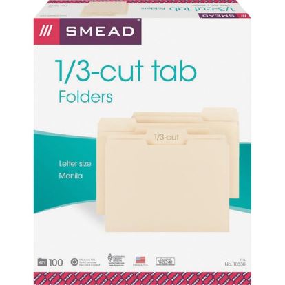 Smead 1/3 Tab Cut Letter Recycled Top Tab File Folder1
