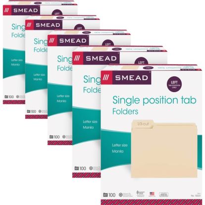 Smead 1/3 Tab Cut Letter Recycled Top Tab File Folder1
