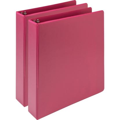 Samsill Earth's Choice Plant-Based Durable 1.5 Inch 3 Ring View Binders - 2 Pack - Berry Pink1