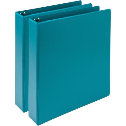 Samsill Earth's Choice Plant-Based Durable 1.5 Inch 3 Ring View Binders - 2 Pack - Turquoise1