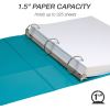 Samsill Earth's Choice Plant-Based Durable 1.5 Inch 3 Ring View Binders - 2 Pack - Turquoise8