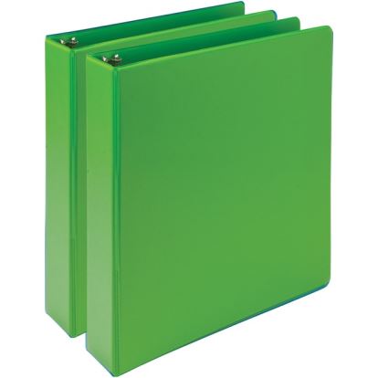 Samsill Earth's Choice Plant-Based Durable 1.5 Inch 3 Ring View Binders - 2 Pack - Lime Green1