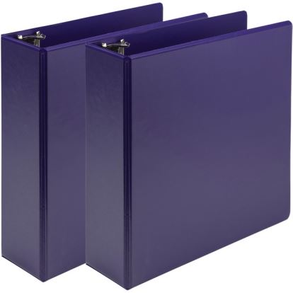 Samsill Earth's Choice Plant-Based Durable 3 Inch 3 Ring View Binders - 2 Pack - Purple1