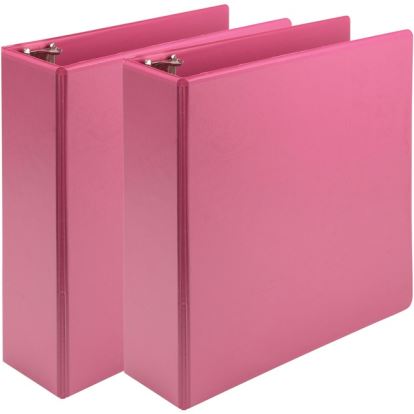 Samsill Earth's Choice Plant-Based Durable 3 Inch 3 Ring View Binders - 2 Pack - Berry Pink1