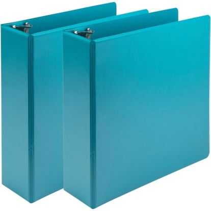 Samsill Earth's Choice Plant-Based Durable 3 Inch 3 Ring View Binders - 2 Pack - Turquoise1