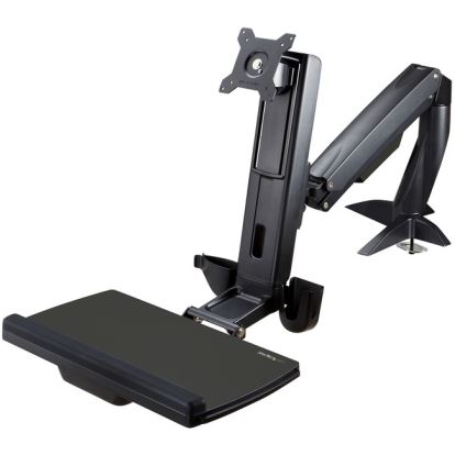StarTech.com Sit Stand Monitor Arm - Desk Mount Sit-Stand Workstation up to 34 inch VESA Display - Standing Desk Converter - Keyboard Tray1