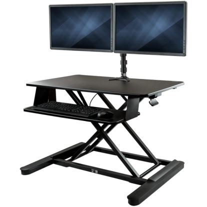 StarTech.com Dual Monitor Sit Stand Desk Converter - 35" Wide - Height Adjustable Standing Desk Solution -Dual Arms for up to 24" Monitors1