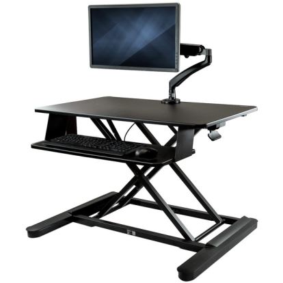 StarTech.com Sit-Stand Desk Converter with Monitor Arm - Up to 26" Monitor - 35" Wide Work Surface - Height Adjustable Standing Desk Converter1