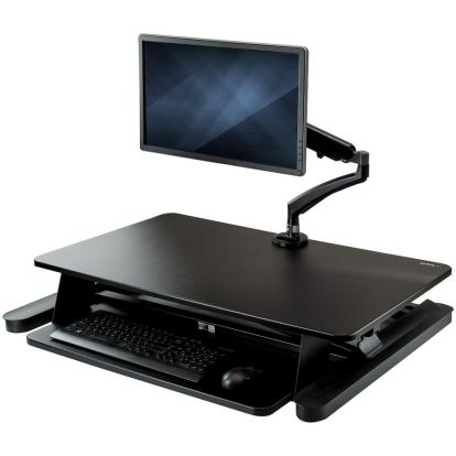 StarTech.com Sit-Stand Desk Converter with Monitor Arm - Up to 26" Monitor - 35" Wide Work Surface - Height Adjustable Standing Desk Converter6