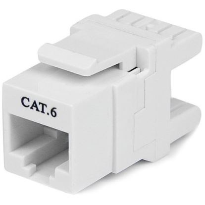 StarTech.com 180&deg; Cat 6 Keystone Jack - RJ45 Ethernet Cat6 Wall Jack White - 110 Type1