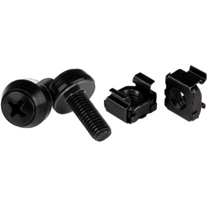 StarTech.com M6 x 12mm - Screws and Cage Nuts - 100 Pack, Black - M6 Mounting Screws & Cage Nuts for Server Rack & Cabinet1