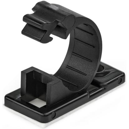 StarTech.com 100 Self Adhesive Cable Management Clips - Ethernet/Network Cable/Office Desk Cord Organizer - Sticky Wire Holder/Clamp Black1