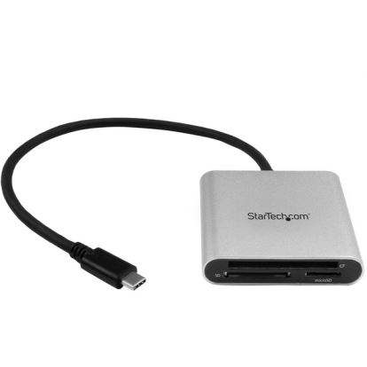 Star Tech.com USB 3.0 Flash Memory Multi-Card Reader / Writer with USB-C - SD microSD and CompactFlash Card Reader w/ Integrated USB-C Cable1