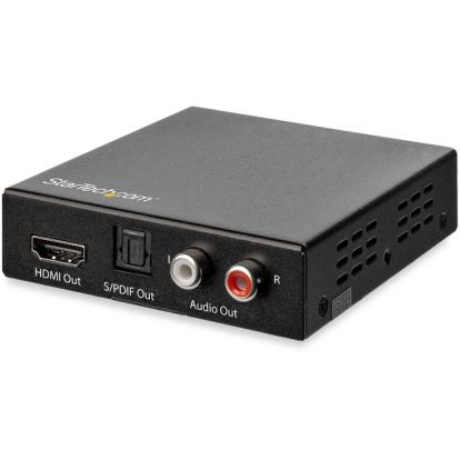 StarTech.com 4K HDMI Audio Extractor with 40K 60Hz Support - HDMI Audio De-embedder - HDR - Toslink Optical Audio - Dual RCA Audio - HDMI Audio - Supports the latest HDMI 2.0 specifications and HDR video pass-through and high video bandwidth up to 18Gbps - Integrated EDID management capabilities1