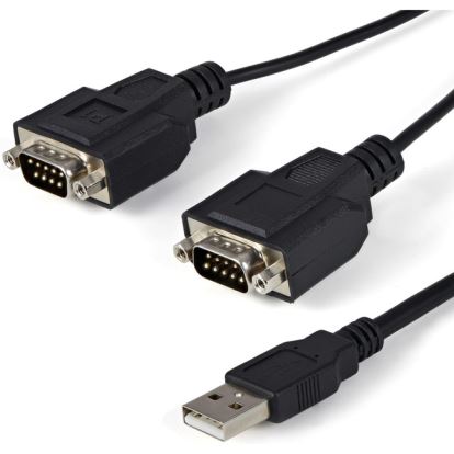 StarTech.com USB to Serial Adapter - 2 Port - COM Port Retention - FTDI - USB to RS232 Adapter Cable - USB to Serial Converter1