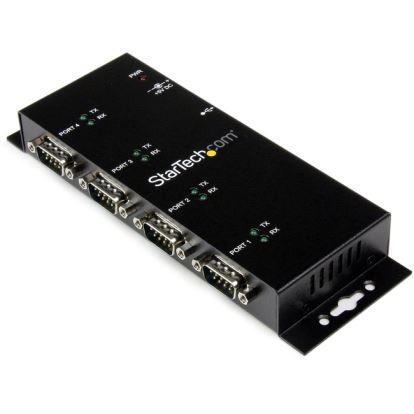 StarTech.com USB to Serial Adapter Hub - 4 Port - Industrial - Wall Mount - Din Rail - COM Port Retention - FTDI USB Serial1