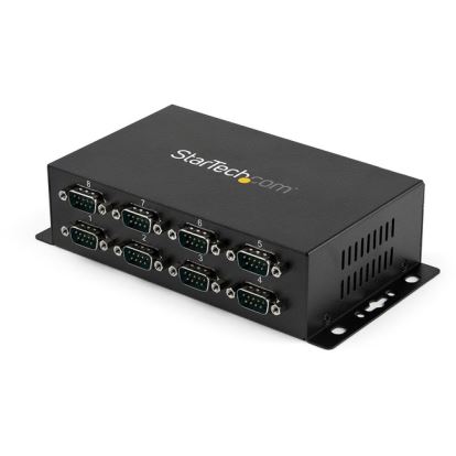 StarTech.com USB to Serial Adapter Hub - 8 Port - Industrial - Wall Mount - Din Rail - COM Port Retention - FTDI USB to RS2321