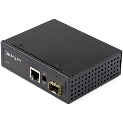 StarTech.com Industrial Fiber to Ethernet Media Converter - 1Gbps SFP to RJ45/CAT6 - SM/MM Fiber to Copper Gigabit Network IP-30 12V Input1