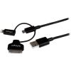 StarTech.com 1m (3 ft) Black Apple 8-pin Lightning or 30-pin Dock Connector or Micro USB to USB Combo Cable for iPhone / iPod / iPad1