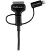 StarTech.com 1m (3 ft) Black Apple 8-pin Lightning or 30-pin Dock Connector or Micro USB to USB Combo Cable for iPhone / iPod / iPad5