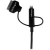 StarTech.com 1m (3 ft) Black Apple 8-pin Lightning or 30-pin Dock Connector or Micro USB to USB Combo Cable for iPhone / iPod / iPad6