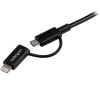 StarTech.com 1m (3 ft) Black Apple 8-pin Lightning Connector or Micro USB to USB Combo Cable for iPhone / iPod / iPad2