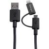 StarTech.com 1m (3 ft) Black Apple 8-pin Lightning Connector or Micro USB to USB Combo Cable for iPhone / iPod / iPad4