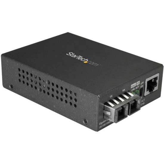 StarTech.com Multimode SC Fiber Ethernet Media Converter - 1000BASE-SX Gigabit Fiber Optic to Copper Bridge - 10/100/1000 Network - 550m1