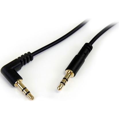 StarTech.com 3 ft Slim 3.5mm to Right Angle Stereo Audio Cable - M/M1