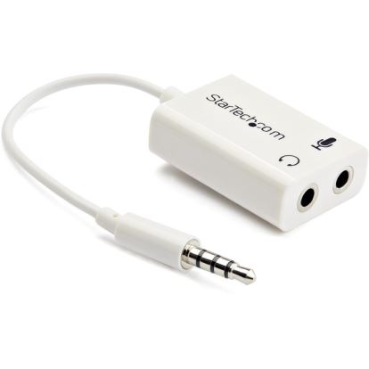 StarTech.com 3.5mm 4 Position to 2x 3 Position 3.5mm Headset Splitter Adapter M/F - White1