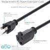 StarTech.com 15ft (4.5m) Power Extension Cord, NEMA5-15R to NEMA5-15P Black Extension Cord, 13A 125V, 16AWG, Computer Power Extension Cable6