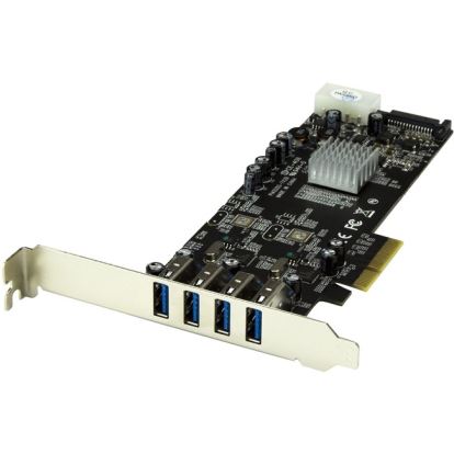 StarTech.com 4 Port PCI Express (PCIe) SuperSpeed USB 3.0 Card Adapter w/ 2 Dedicated 5Gbps Channels - UASP - SATA / LP4 Power1